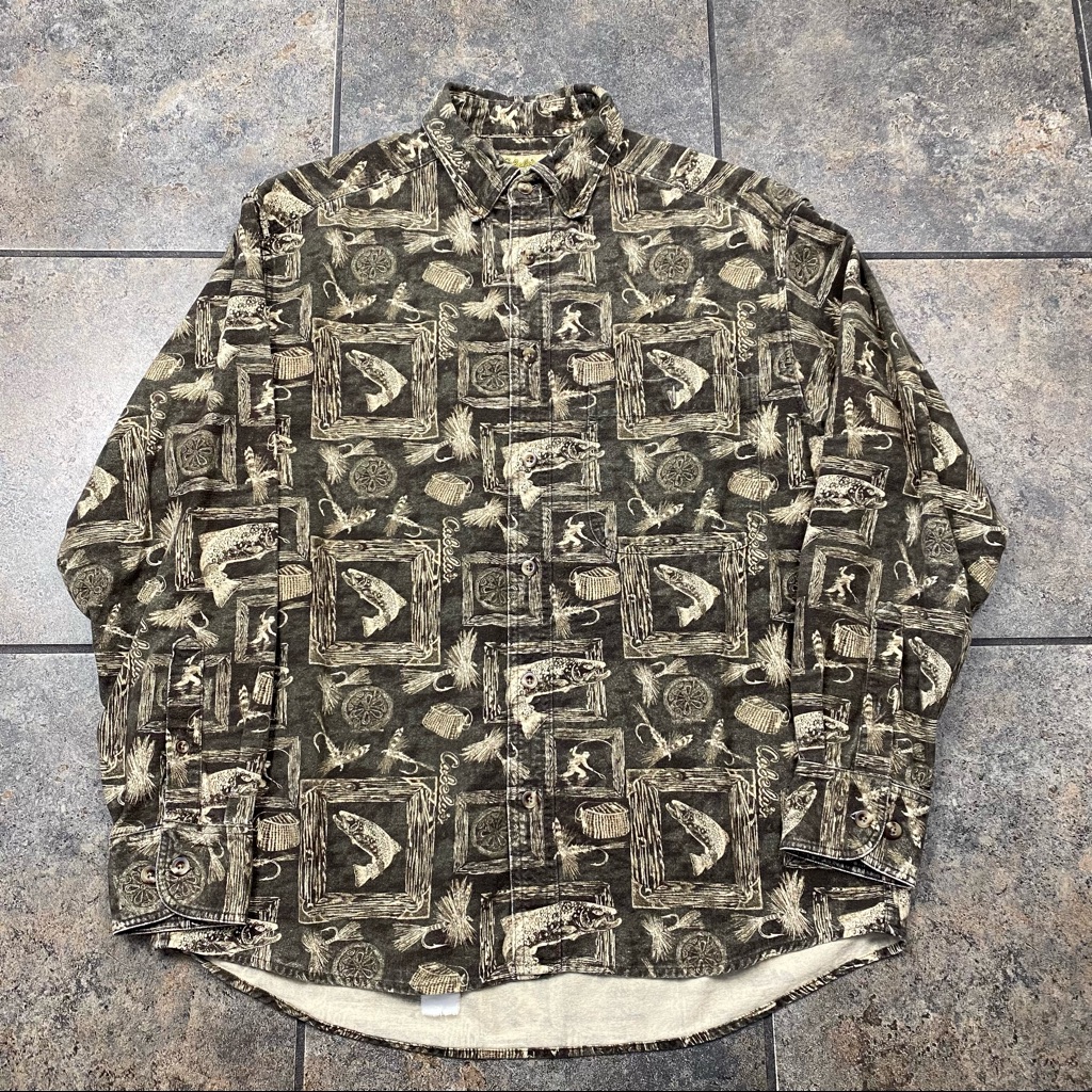 Men’s Vtg Cabela’s L/S Button Down Shirt Size Medium